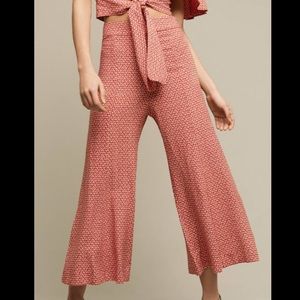 Anthropologie High-Waist Cropped Culotte Pants
